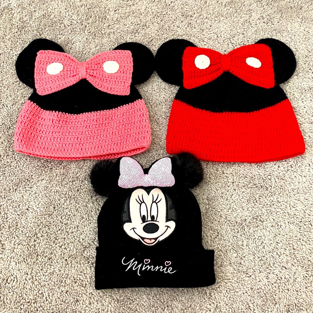 Minnie Mouse wool kids girl hats size 4-5T